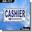 RR-117: Premade Sign - Cashier Left Arrow