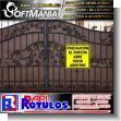 SMRR23082901: Iron Sheet with Full Color Adhesive Vinyl Labeling with Text the Gate Opens Inward Advertising Sign for Family Home brand Softmania Rotulos Dimensions 19.7x19.7 Inches