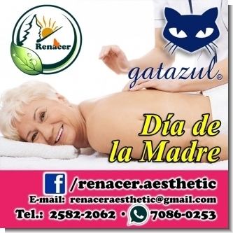 Un masaje terapeutico relajante puede hacer maravillas por el bienestar y la salud de una persona.  Te invito a participar en esta promocion del Dia de la Madre: MASAJE RELAJANTE Y AROMATERAPIA GRATIS PARA MAMA EN SU DIA cortesia de RENACER AESTHETICS. La ganadora se dara a conocer el Domingo, 14 de Agosto del 2016 a las 7:00 P.M. RENACER AESTHETICS:  Ubicado en Santa Ana, Telefono:  2582-2062. Whatsapp:  7086-0253 Para participar debes seguir todos los pasos siguientes.  FELICIDADES A MARISSELA SANDI POR SER LA GANADORA DEL PREMIO DE DIA DE LA MADRE, MUCHAS GRACIAS POR PARTICIPAR!!!