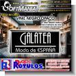 SMRR23112905: Translucent Vinyl Canvas Light Box with Text Galatea, Spanish Fashion Advertising Sign for Clothing Store brand Softmania Advertising Dimensions 72x33.1 Inches