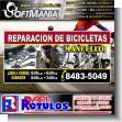 SMRR23050201: Rotulo Publicitario Banner Full Color con Ojetes de Metal para Amarrar con Texto Reparacion de Bicicletas Manuelito para Taller de Bicicletas marca Softmania Advertising de Dimensiones 97x47 Centimetros