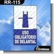 RR-115: Rotulo Prefabricado - Uso Obligatorio de Delantal