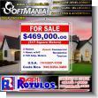 SMRR23090211: Full Color Banner with Tubular Frame with Text Property for Sale Advertising Sign for Real Estate brand Softmania Rotulos Dimensions 59.1x59.1 Inches