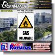 SMRR23090324: Pvc Plastic 3 Millimeters with Cut Vinyl Lettering with Text Flammable Gas Advertising Sign for Administrative Office brand Softmania Rotulos Dimensions 11.8x19.7 Inches