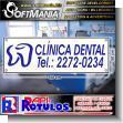 SMRR23050817: Rotulo Publicitario Banner de Vinil de Corte con Ojetes de Metal para Amarrar con Texto Clinica Dental para Clinica Dental marca Softmania Advertising de Dimensiones 1.5x0.5 Metros