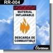 RR-004: Rotulo Prefabricado - Advertencia Material Inflamable / Descarga de Combustible