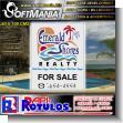 SMRR23091631: Acm 4mm Aluminum with Cut Vinil Lettering with Text Emerald Shores Realty for Sale Advertising Sign for Real Estate brand Softmania Rotulos Dimensions 31.5x39.4 Inches