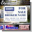 SMRR23051007: Corrugated Plastic with Metal Holes Cut Vinyl Lettering with Text Coldwell Banker for Sale with Broker Name Advertising Sign for Real Estate brand Softmania Advertising Dimensions 23.6x15.7 Inches