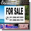 SMRR23040828: Pvc Plastic 3 Millimeters with Cut Vinyl Lettering with Text for Sale Advertising Sign for Real Estate brand Softmania Advertising Dimensions 19.7x15.7 Inches