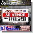 SMRR23090302: Corrugated Plastic with Metal Holes Cut Vinyl Lettering with Text Property for Sale Advertising Sign for Real Estate brand Softmania Rotulos Dimensions 39.4x19.7 Inches