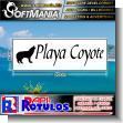 SMRR23042214: Rotulo Publicitario Acrilico Transparente con Rotulacion Reversada con Texto Playa Coyote para Hotel marca Softmania Advertising de Dimensiones 30x10 Centimetros