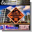SMRR23080823: Iron Sheet with Cut Vinyl Lettering with Text Heavy Machinery Departure 100 Meters Advertising Sign for Construction Company brand Softmania Advertising Dimensions 23.6x23.6 Inches