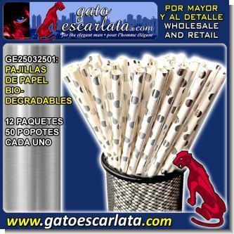 Lee el articulo completo PAJILLAS DE PAPEL BIODEGRADABLES - 12 PAQUETES CON 50 POPOTES CADA UNO