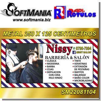 Read full article METALLIC SIGN WITH FULL COLOR PRINTING SIZE 250 X 125 CENTIMETERS WITH INSTALLATION INCLUDED FOR BARBER SHOP