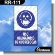 RR-111: Rotulo Prefabricado - Uso Obligatorio de Cubrebocas