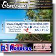 SMRR23040830: Unframed Metal Full Color Printing with Text Playa Grande Vacation Rentals Advertising Sign for Real Estate brand Softmania Advertising Dimensions 47.2x12.2 Inches