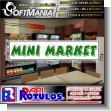 SMRR23040915: Cut Vinyl Banner with Tubular Frame with Text Mini Market Advertising Sign for Mini Market brand Softmania Advertising Dimensions 11.4x2.4 Foot