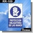 RR-109: Rotulo Prefabricado - Proteccion Obligatoria de Las Manos