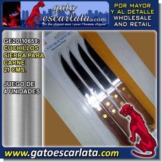 Lee el articulo completo CUCHILLOS SIERRA PARA CARNE 21 CENTIMETROS JUEGO DE 4 UNIDADES