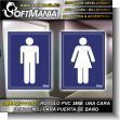 SMRR23111001: Premade PVC 3 Millimeters with Text Pictogram of Man and Woman Advertising Material for Administrative Office brand Softmania Rotulos Dimensions 5.9x7.9 Inches