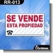 RR-013: Rotulo Prefabricado - Se Vende Esta Propiedad