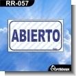 RR-057: Rotulo Prefabricado - Abierto