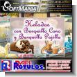 SMRR23090210: Full Color Banner with Tubular Frame with Text Ice Cream with Waffle, Cone and Straw Advertising Sign for Cafe and Restaurant brand Softmania Rotulos Dimensions 35.4x23.6 Inches
