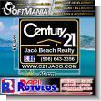SMRR23042212: Corrugated Plastic with Metal Holes Cut Vinyl Lettering with Text Century 21, Bienes Raices Playa Jaco Advertising Sign for Real Estate brand Softmania Advertising Dimensions 23.6x15.7 Inches