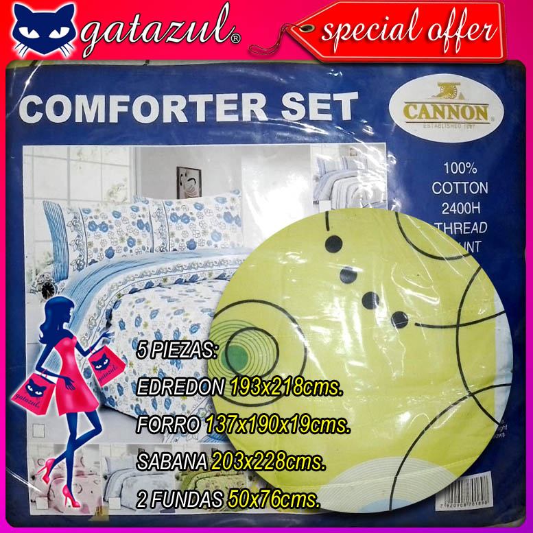 Read full article COMFORTER SET 5 PIECES WITH FITTED AND FLAT SHEETS, 2 PILLOWCASES SIZE 76X86 INCHES BRAND CANNON COLOR YELLOW