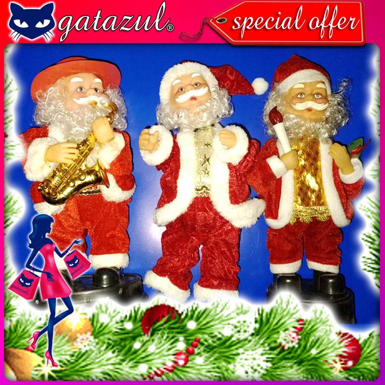 Lee el articulo completo DECORACION DE NAVIDAD:  Santa Claus musical y bailarin de 10 x 27 centimetros